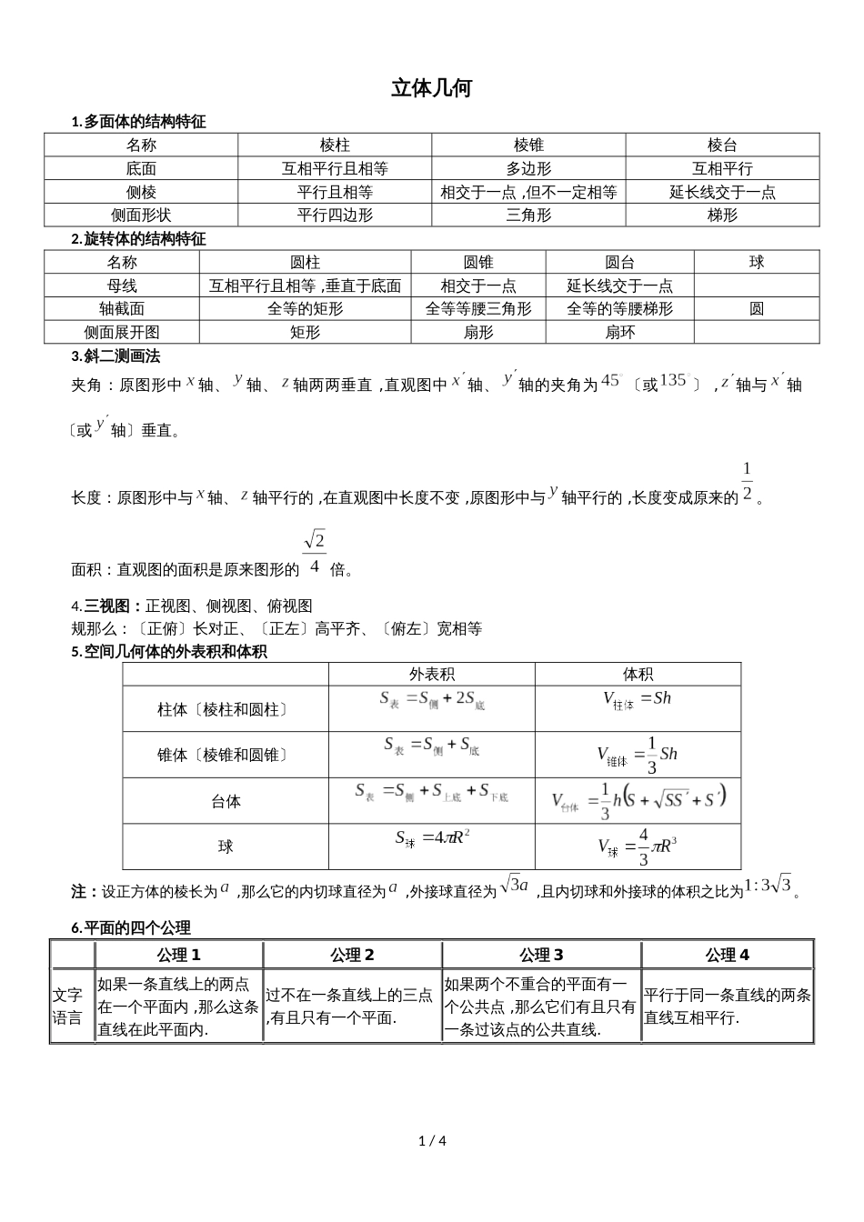 广东省惠州市博罗县榕城中学高三第二轮复习立体几何专题复习无答案_第1页