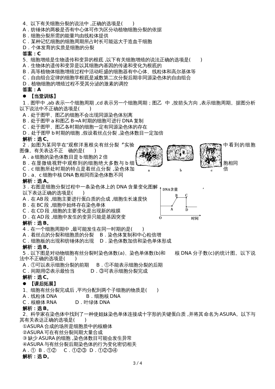 广东省惠州市高考生物总复习6_1细胞增殖（1）学案_第3页