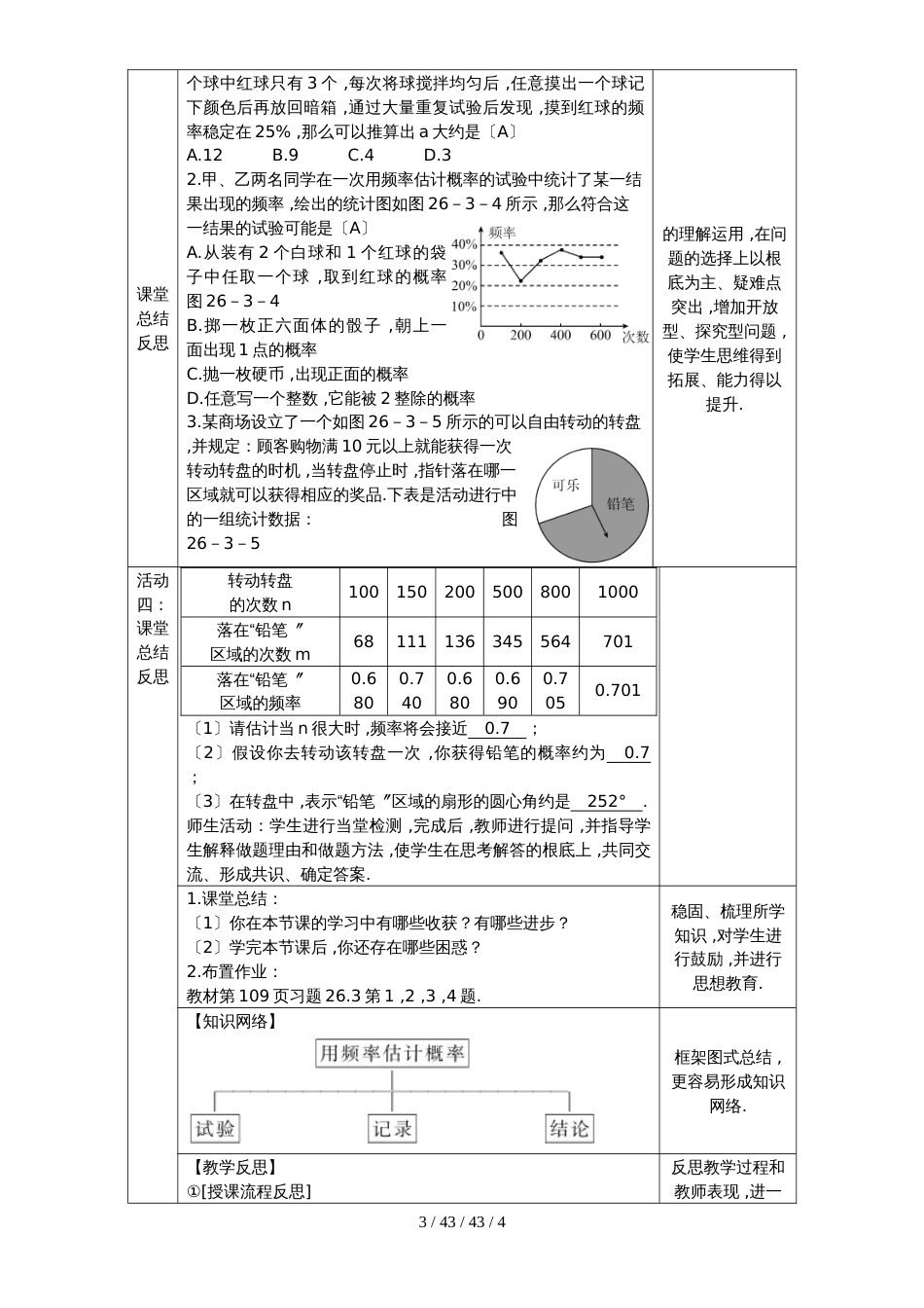 沪科版九年级数学下册教案：26.3　用频率估计概率_第3页