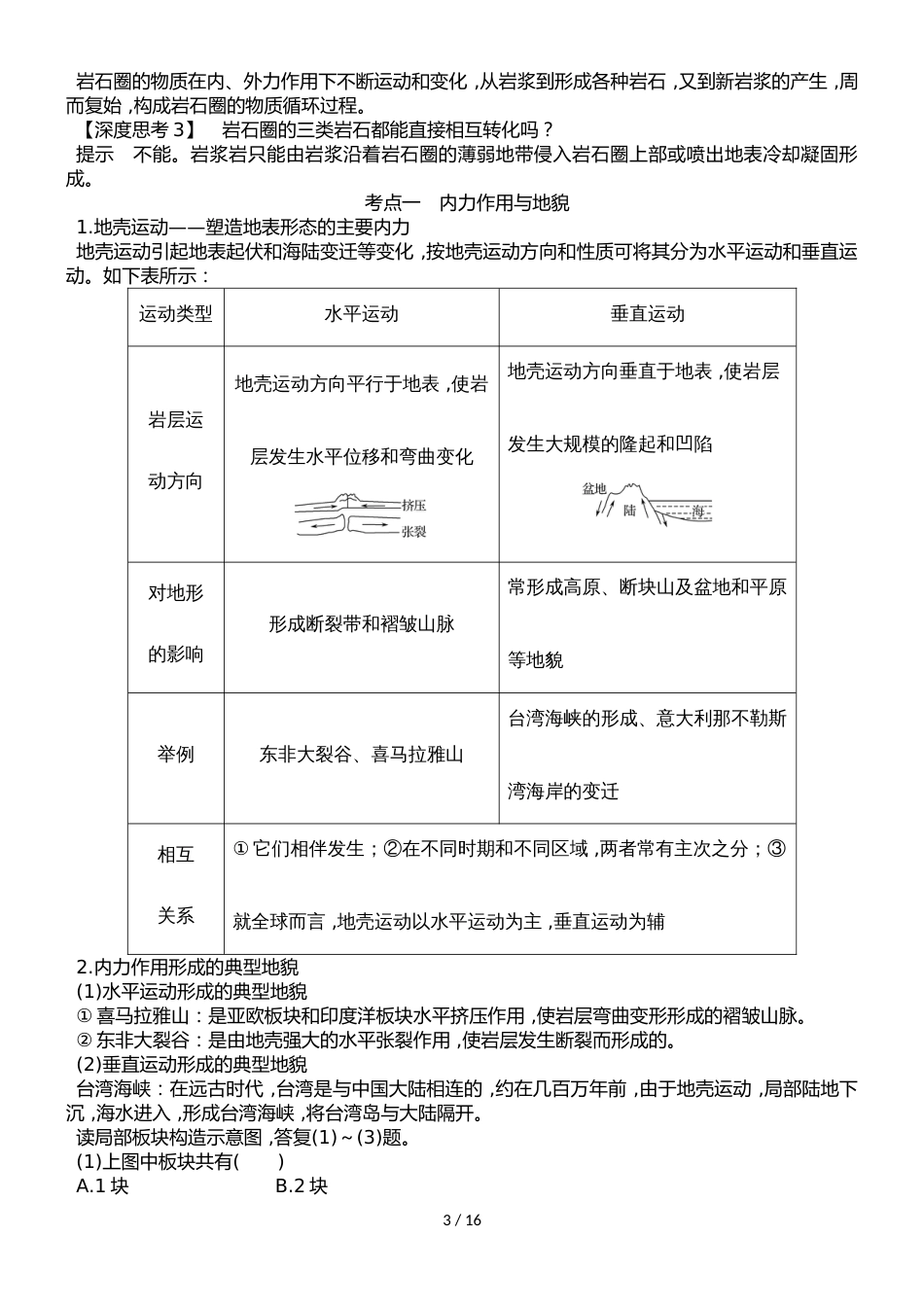 河北衡水中学高考地理专题复习：第四单元 第12讲营造地表形态的力量_第3页