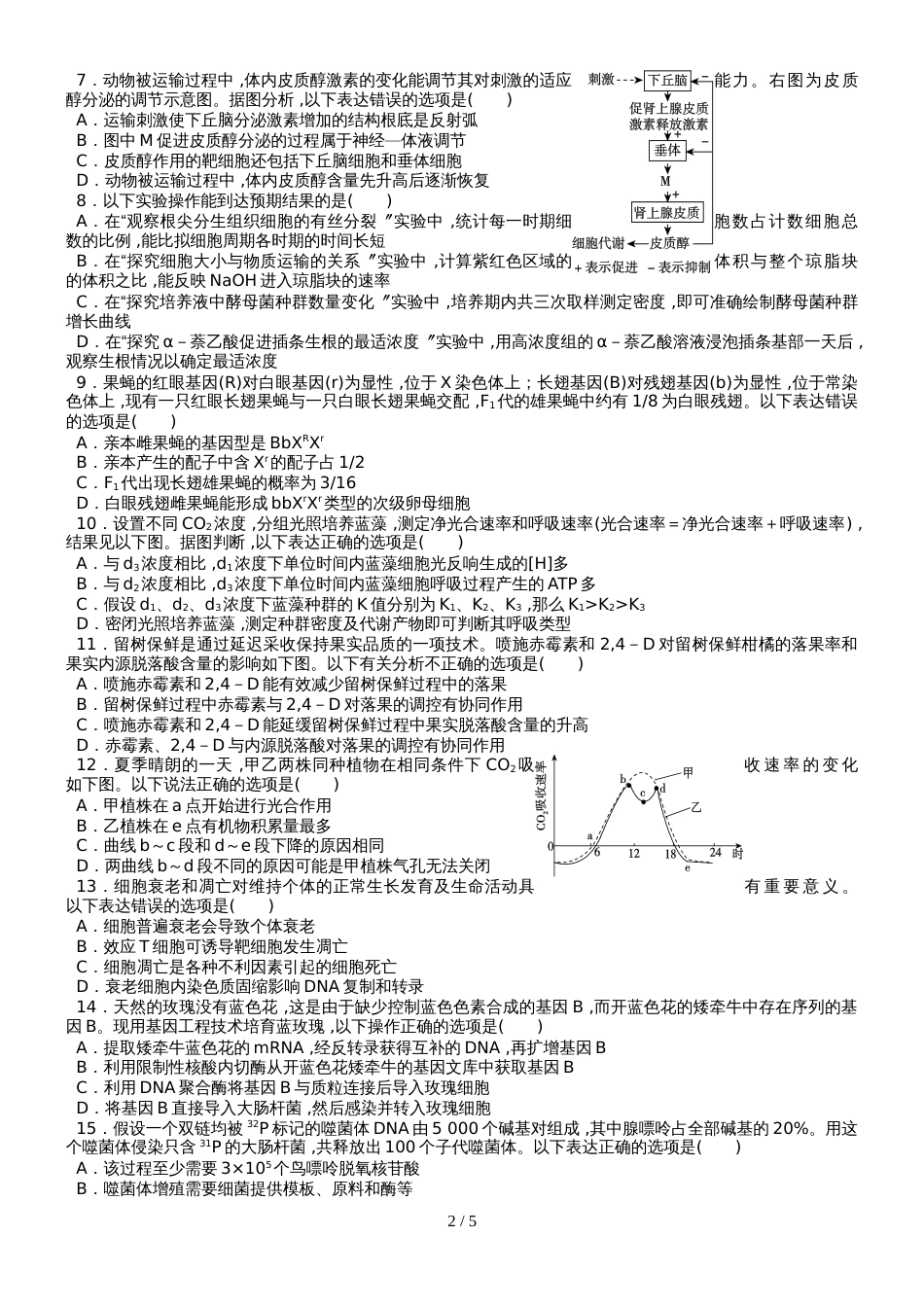 河北省唐山市滦南一中度第一学期高三年级期初考试生 物 学 科 试 卷（内部专用）_第2页