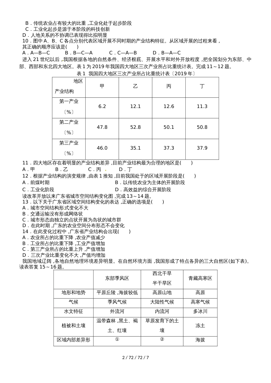 湖南省邵东县第一中学20182019学年高二地理上学期第一次月考试题 理_第2页