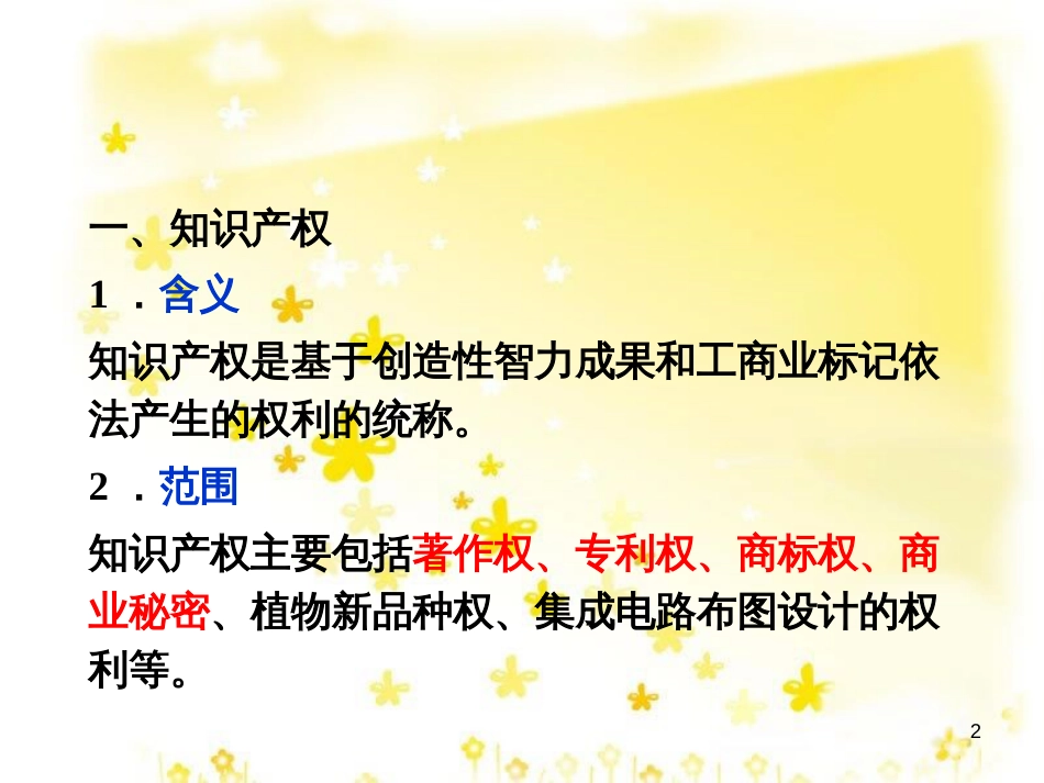 高中政治 2.4 切实保护知识产权复习课件 新人教版选修5_第2页