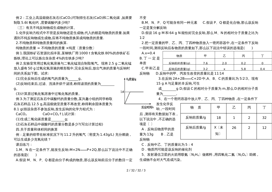 沪教版九年级全册（全国版）第四章 第三节 化学方程式的书写与应用（第2课时）导学案_第2页