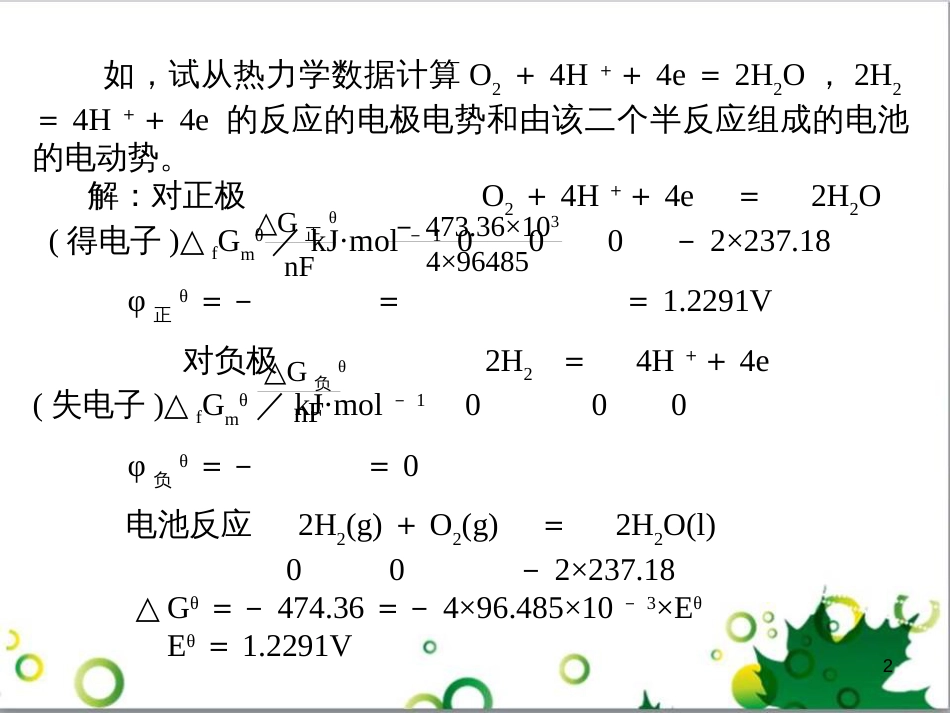 高中化学热力学复习 12 电极电势的热力学讨论 氧化还原反应课件_第2页