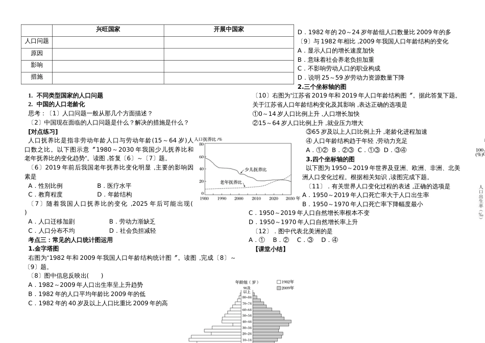 高中地理一轮复习第一单元 第1课 人口增长与人口问题 补充讲义_第2页