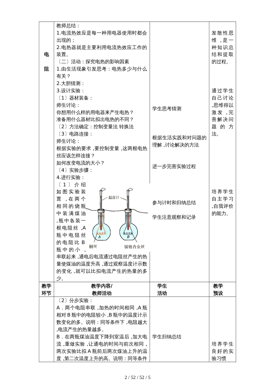 沪科版九年级物理第十六章第四节 电流的热效应 教案_第2页