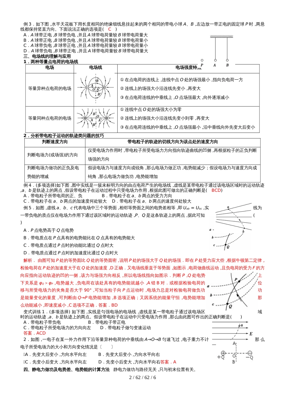 高中物理人教版选修31  第一章　静电场　重难点突破_第2页