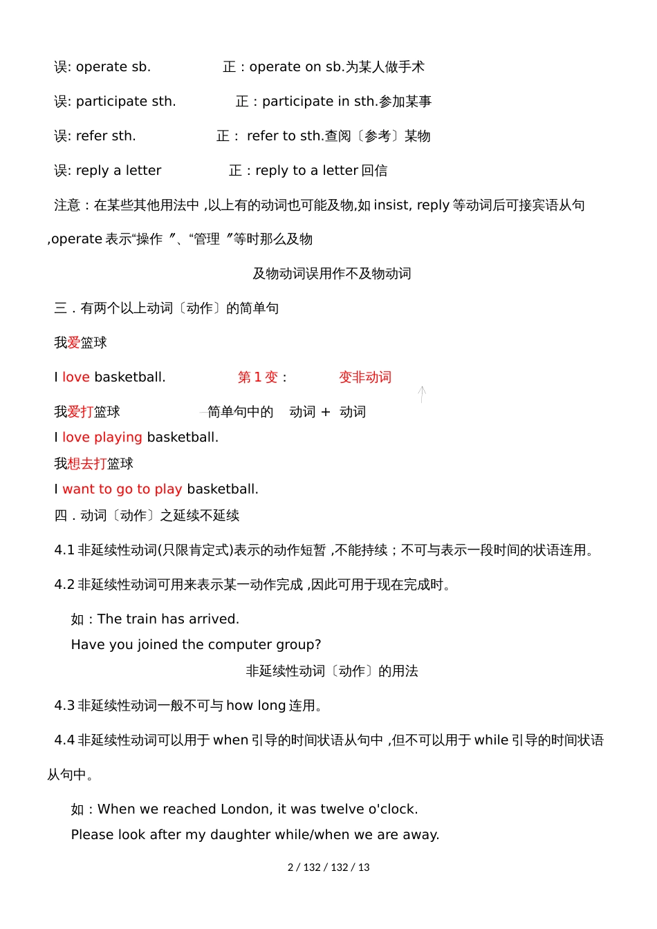 高中动词讲解大全及物非及物动词和时态非谓语动词及介词_第2页