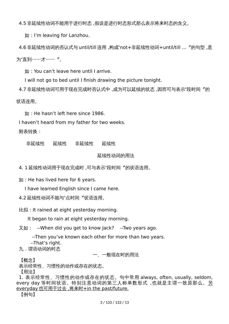 高中动词讲解大全及物非及物动词和时态非谓语动词及介词_第3页