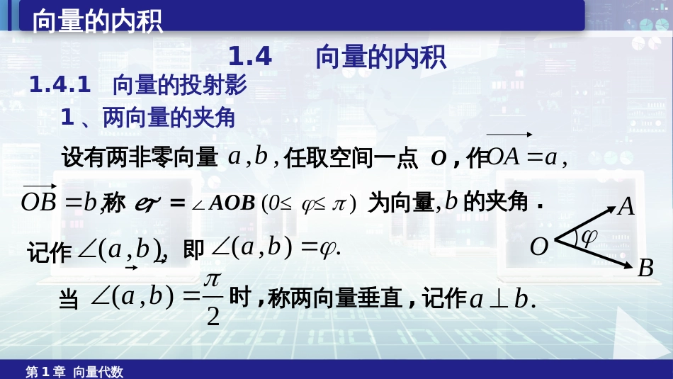 (6.4)--1.4向量的内积空间解析几何_第1页