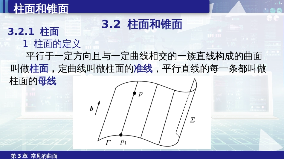 (6.9)--3.2柱面和锥面空间解析几何_第1页