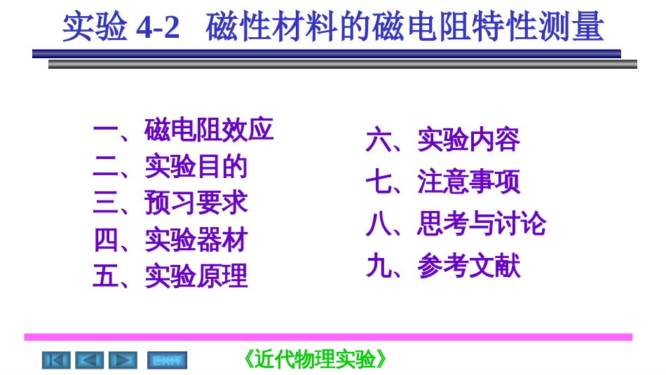 磁电子学器件应用原理近代物理实验 (33)磁电子学_第1页