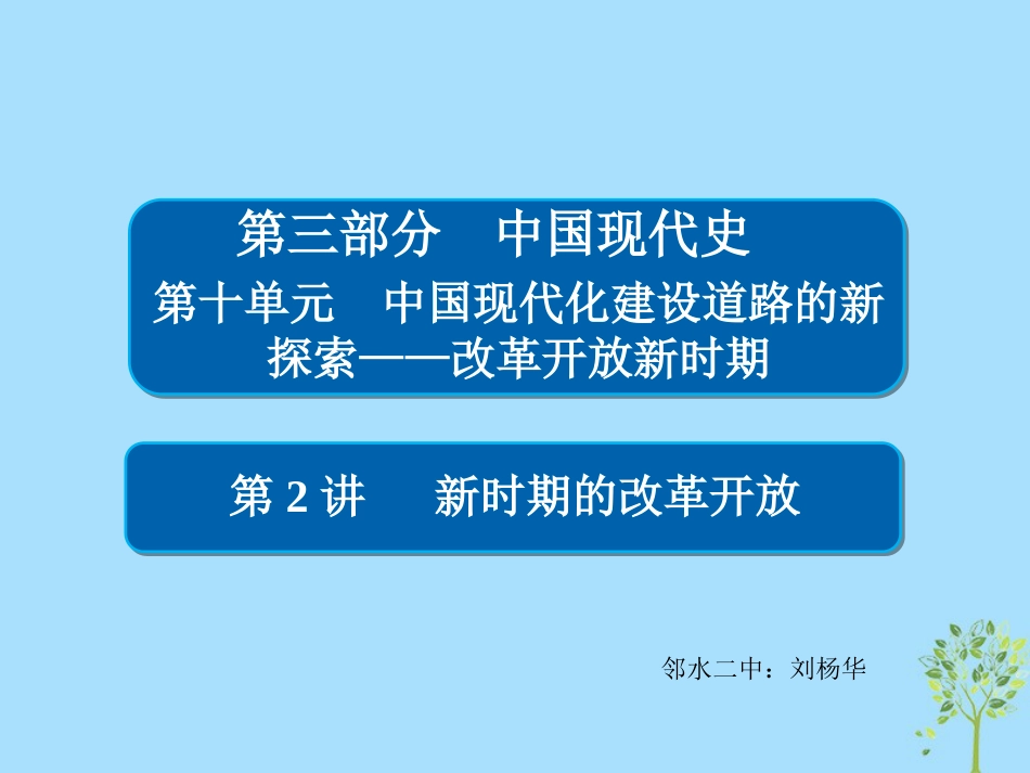 2019版高考新时期的改革开放课件_第1页