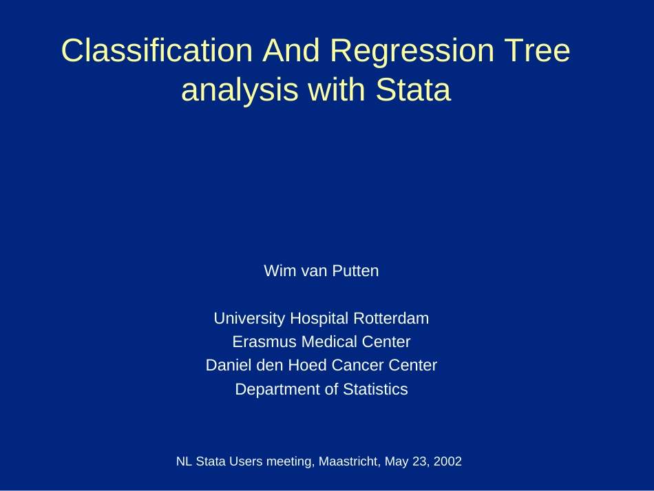 ClassificationAndRegressionTreeanalysiswithStata数据分类与回归树分析_第1页