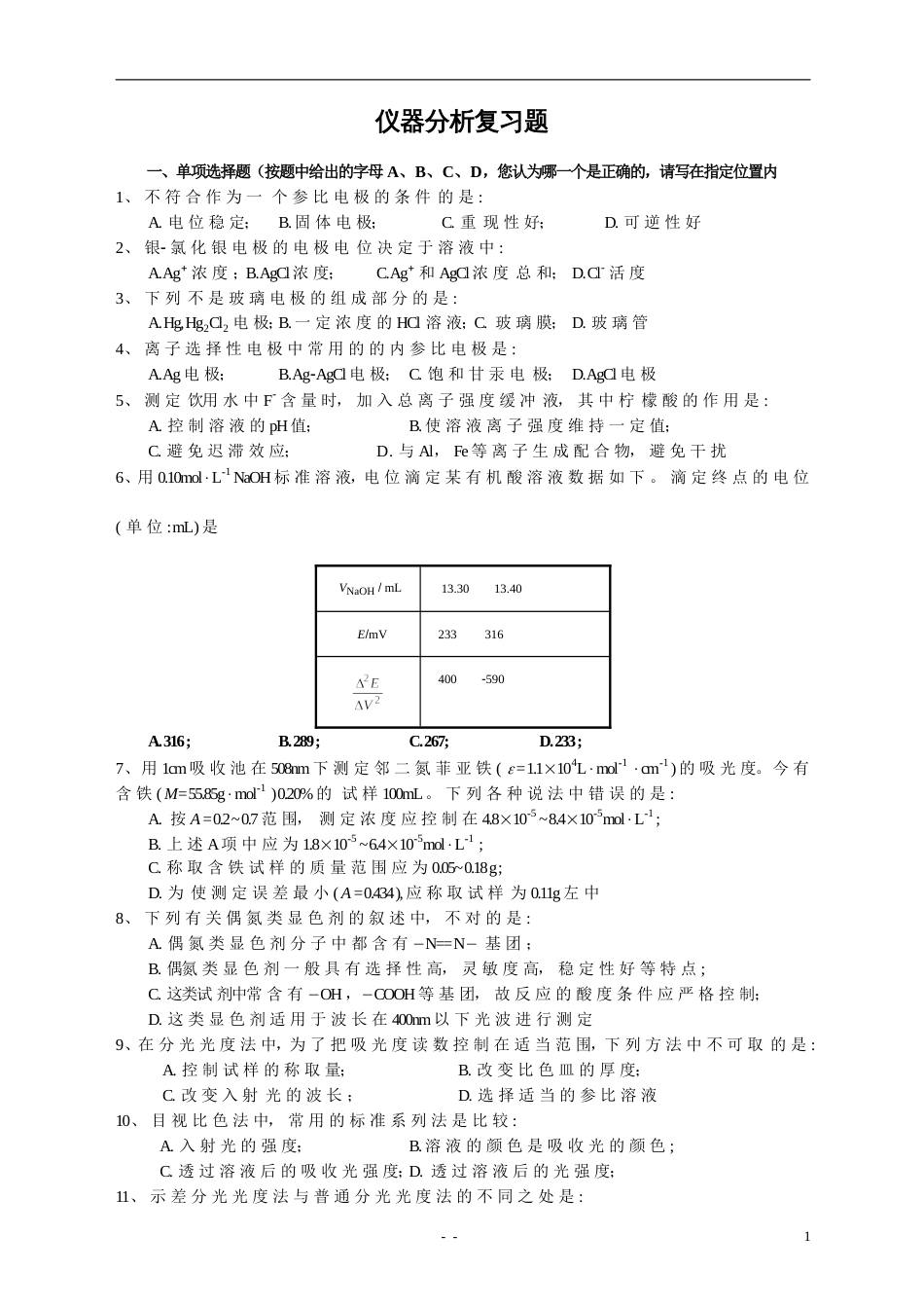 仪器分析复习题(1)[共15页]_第1页