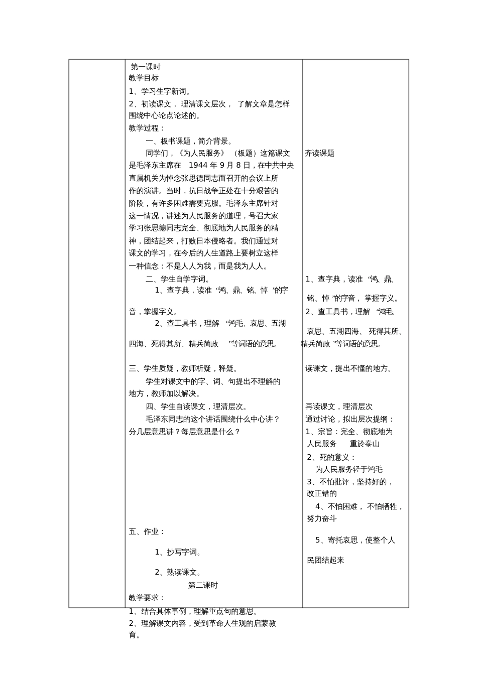 《为人民服务》教案[共6页]_第2页