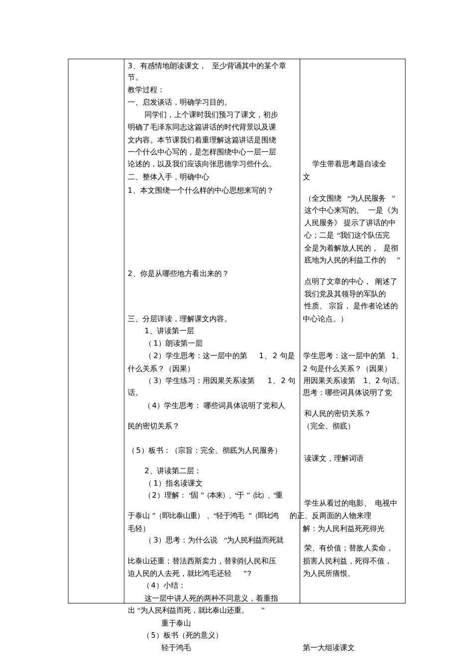 《为人民服务》教案[共6页]_第3页