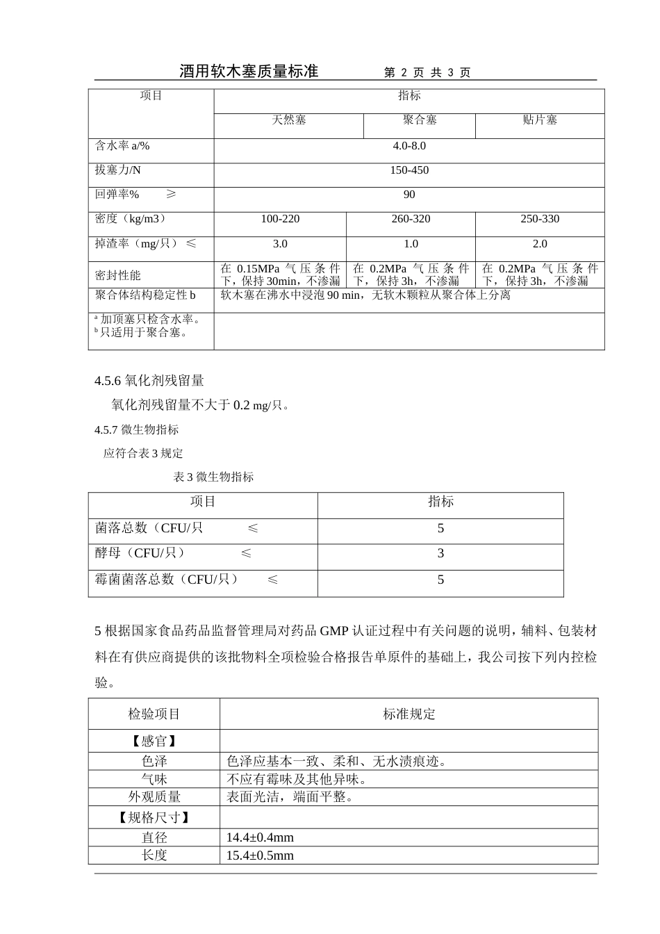 GBT237782009酒用软木塞质量标准_第2页