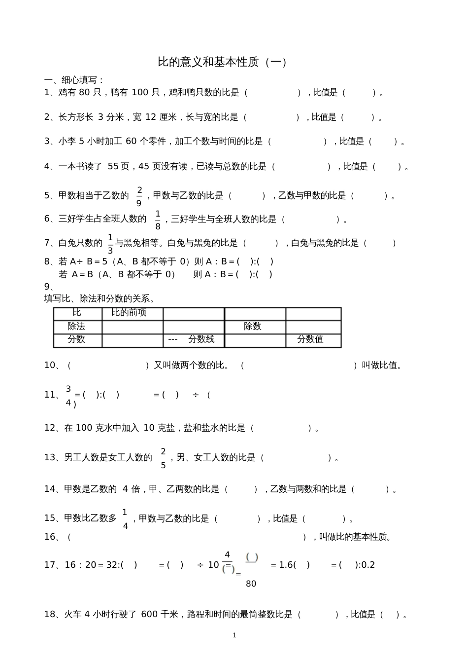 《比的意义和基本性质》练习题[共4页]_第1页