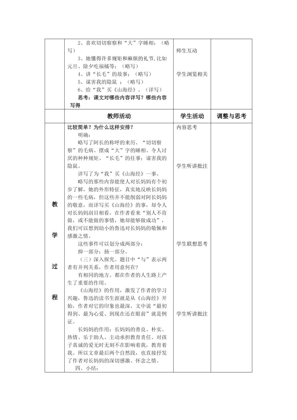 《阿长与山海经》表格教学设计[共12页]_第2页