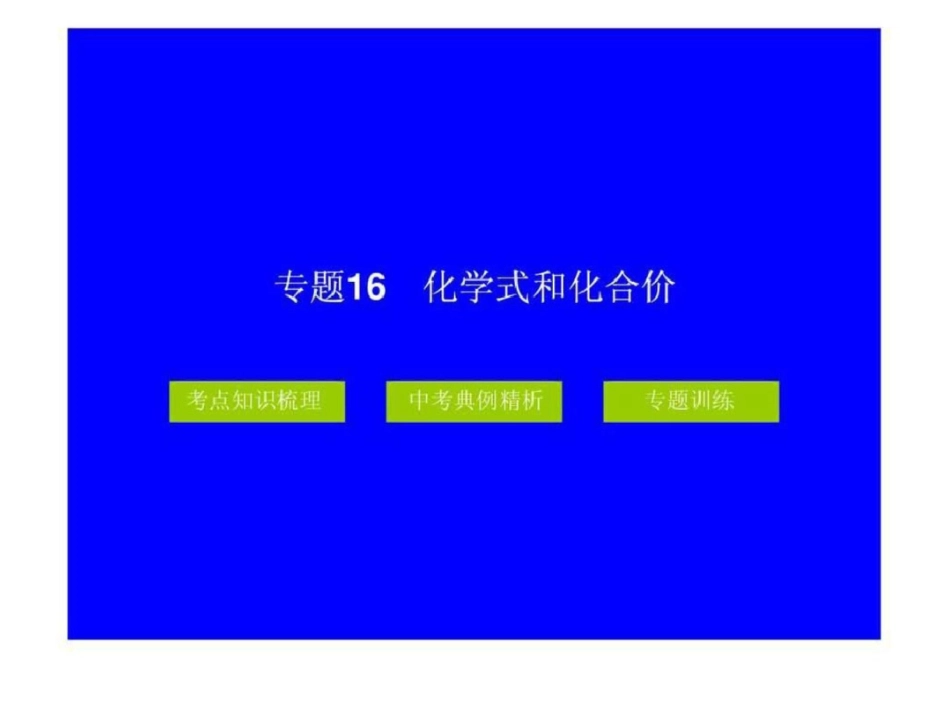 中考化学冲刺专题16化学式和化合价.ppt文档资料_第1页