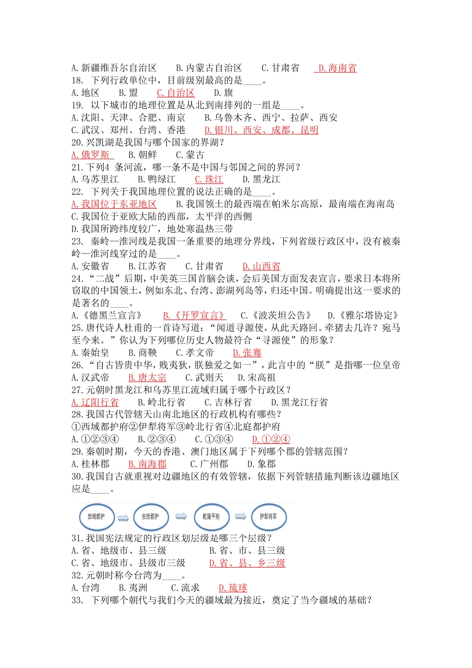 2016年国家版图知识竞赛网络答题试题成人组参考答案_第2页