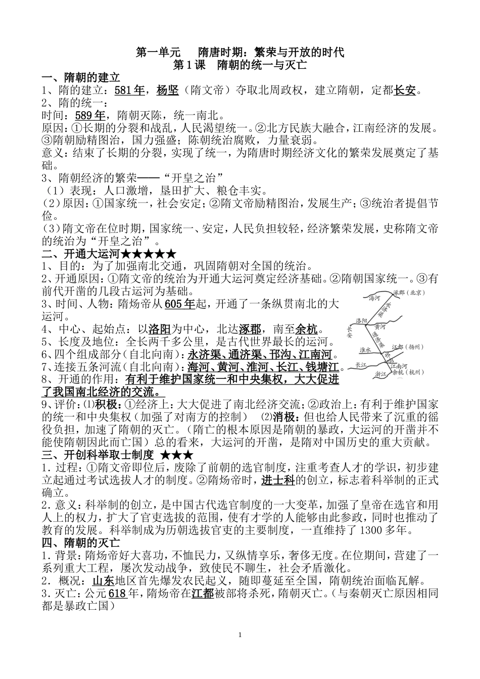 2018人教版七年级下册历史知识点整理[共28页]_第1页
