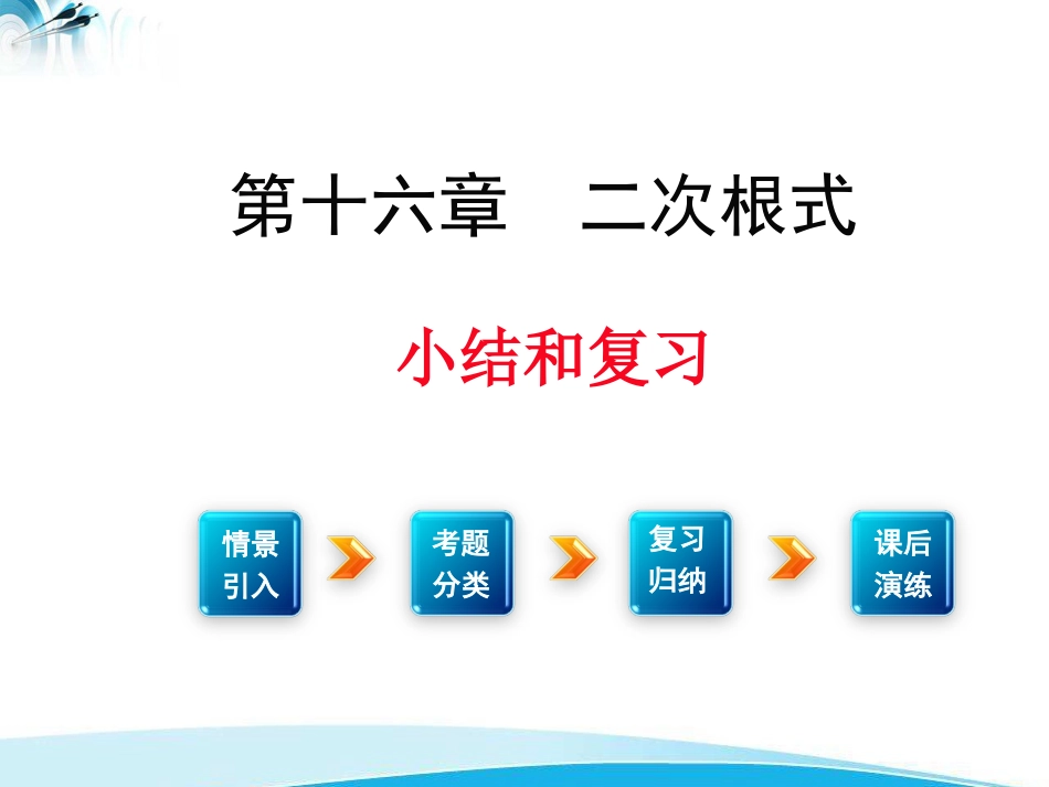 人教版八年级下册数学第十六章复习课件_第1页