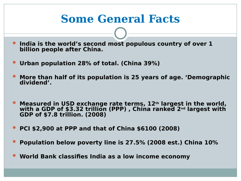 Indian Economy  A Comparative Overview with China印度经济与中国的比较综述_第2页