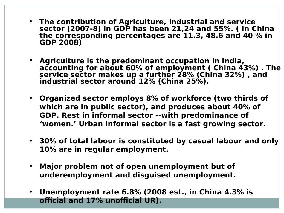 Indian Economy  A Comparative Overview with China印度经济与中国的比较综述_第3页