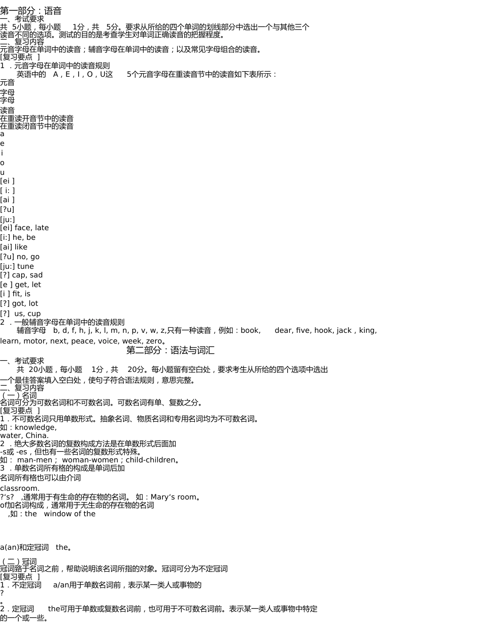 《大学英语》专升本复习资料[共29页]_第3页