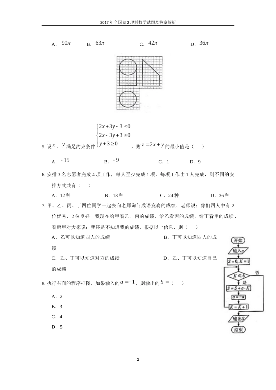 2011全国卷2理科数学试题及答案[共87页]_第2页