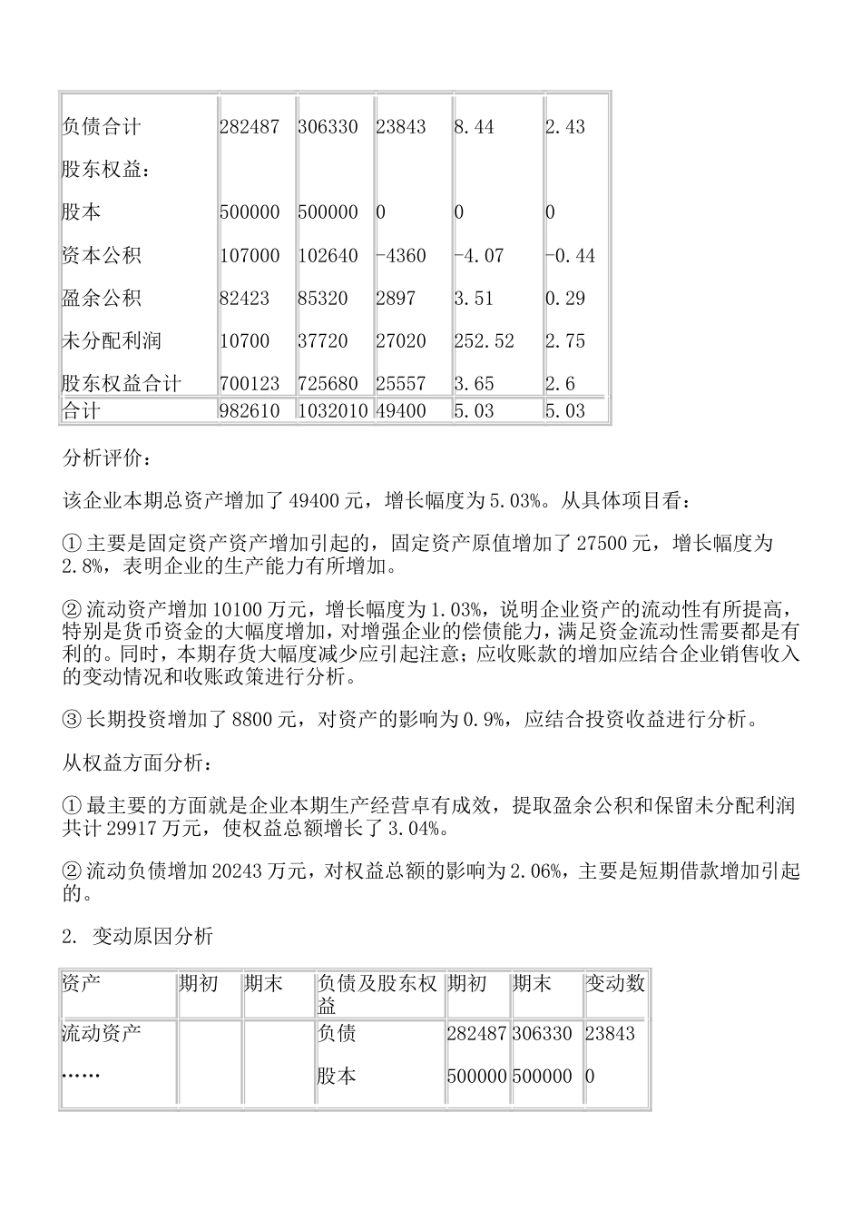 11级资产负债表分析习题_第3页