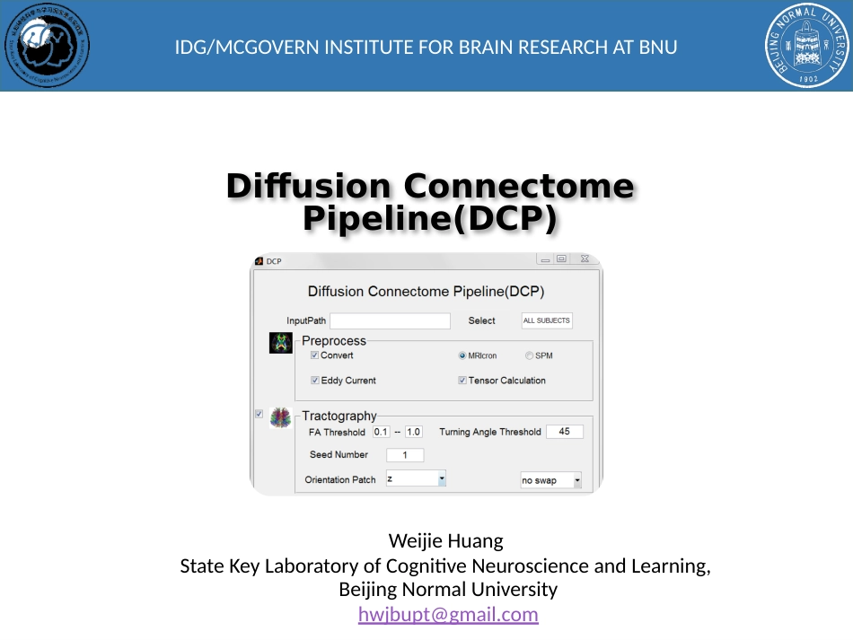 Diffusion Connectome PipelineDCP扩散连接体管道_第1页