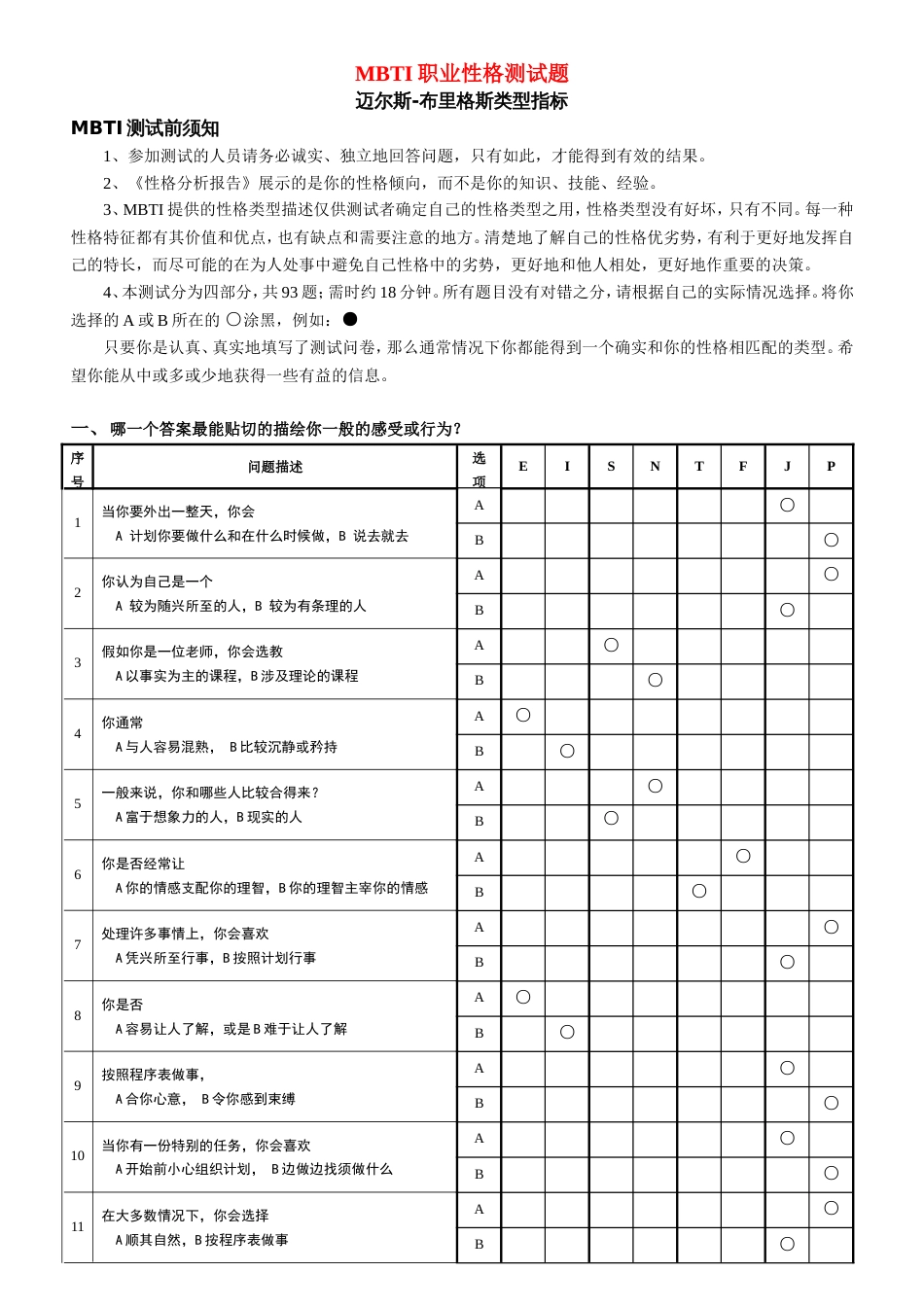 《MBTI职业性格测试93题》[共7页]_第1页