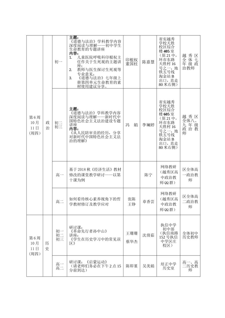 2018学年第一学期第六周教研活动安排表[共5页]_第3页