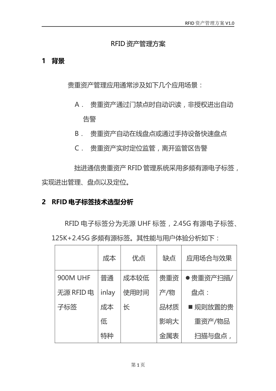 RFID资产管理系统有源版方案_第1页