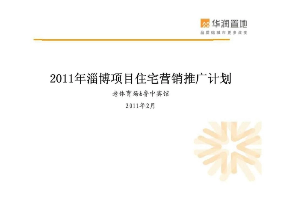 淄博项目住宅营销推广计划文档资料_第1页