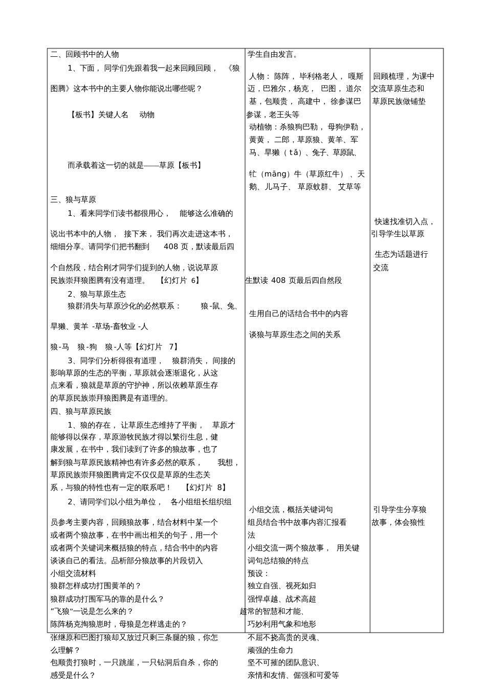 《狼图腾》阅读延伸活动设计_第2页