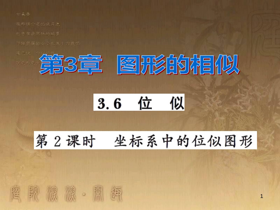 课时夺冠九年级数学上册 3.6 坐标系中的位似图形（第2课时）习题集训课件 （新版）湘教版_第1页