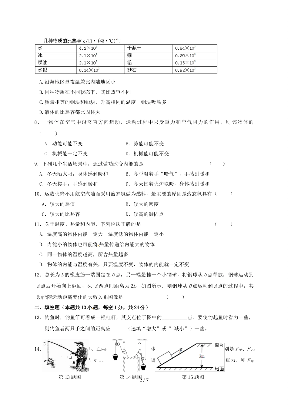 江苏省江阴初级中学九年级10月月考物理试题_第2页