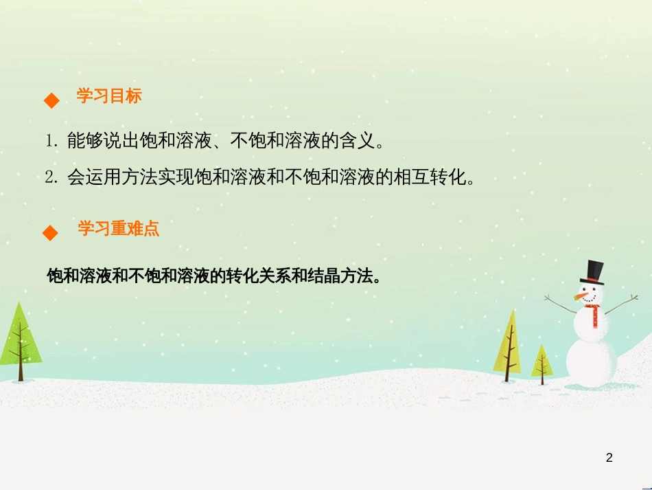 九年级化学下册 第九单元 溶液 课题2 溶解度（第1课时）高效课堂课件 （新版）新人教版_第2页