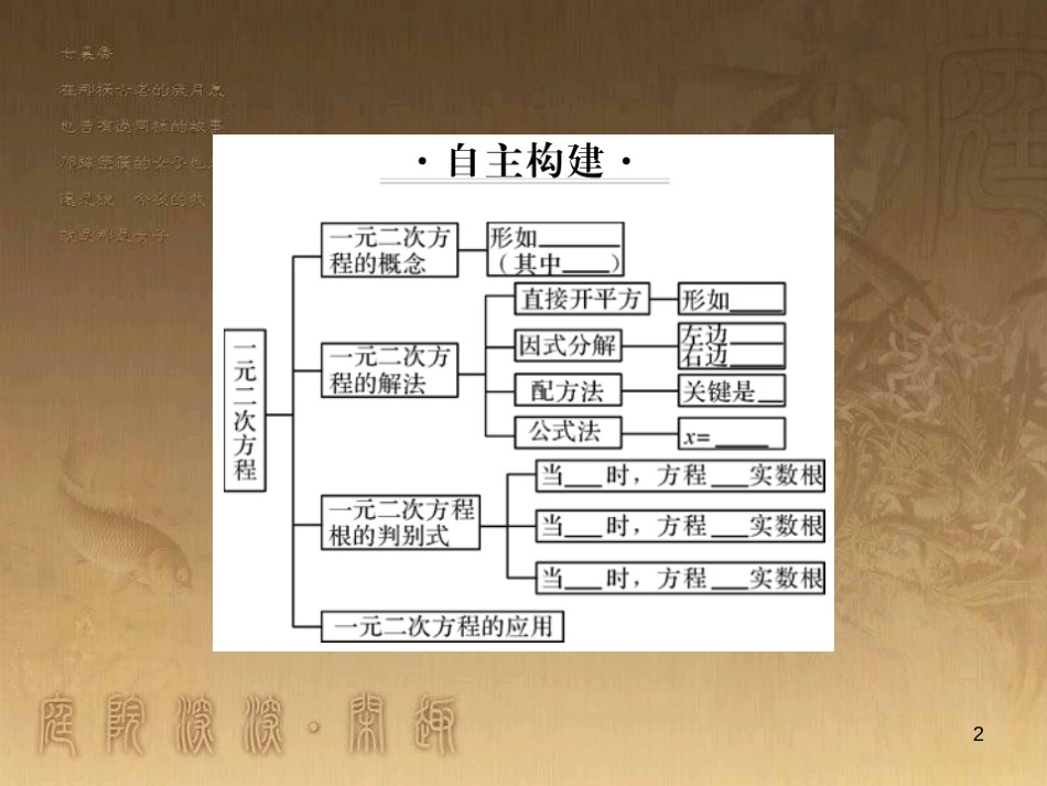九年级数学上册 第2章 一元二次方程整理与复习课件 （新版）湘教版_第2页
