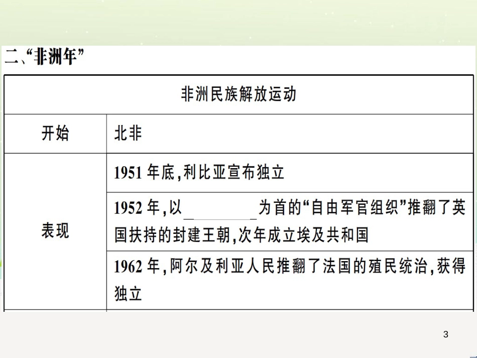 九年级历史下册 第五单元 冷战和美苏对峙的世界 第19课 亚非拉国家的新发展习题课件 新人教版_第3页