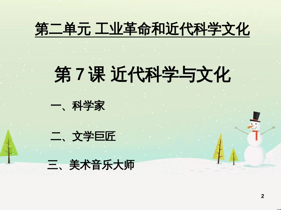 九年级历史下册 第2单元 第二次工业革命和近代科学文化 第7课 近代科学与文化课件2 新人教版_第2页