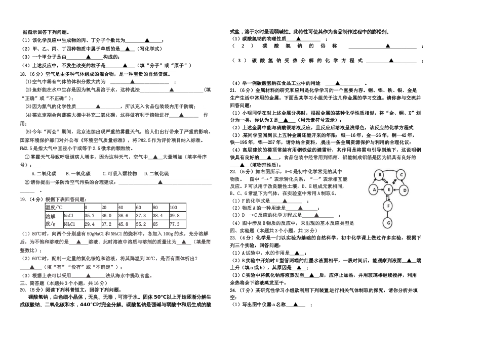 辽宁兴城中考一模化学试题_第2页