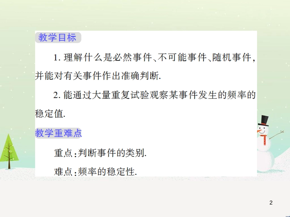 九年级数学上册 第25章 概率初步 25.1 在重复试验中观察不确定现象授课课件 （新版）华东师大版_第2页