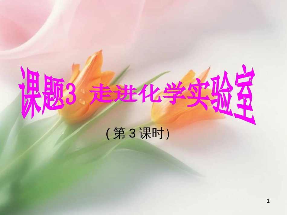 九年级化学上册 第一单元 走进化学世界 课题3 走进化学实验室（第3课时）课件 （新版）新人教版_第1页