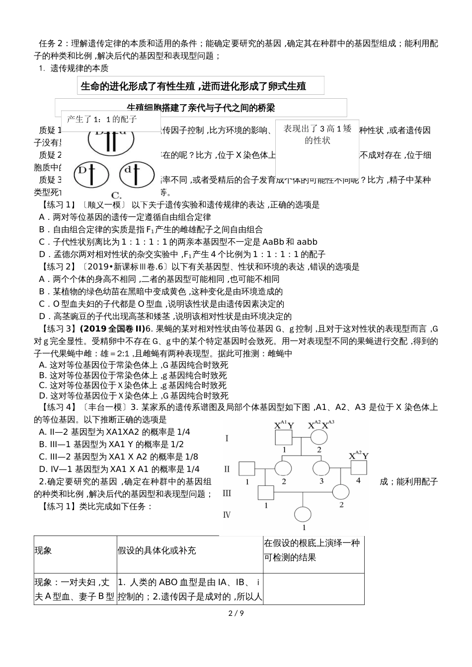 厘清遗传表现，把握定律本质推理、预测、系统思维能力训练_第2页